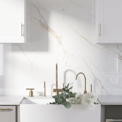 Marble Peel and Stick Waterproof Wall Paneling, 118" x 47" Carrara White Matte Finish Self-Adhesive Backsplash Tile Vinyl Wall Panel for Kitchen Bathroom Wall Decor, Covers 38.75 Sq. Ft.