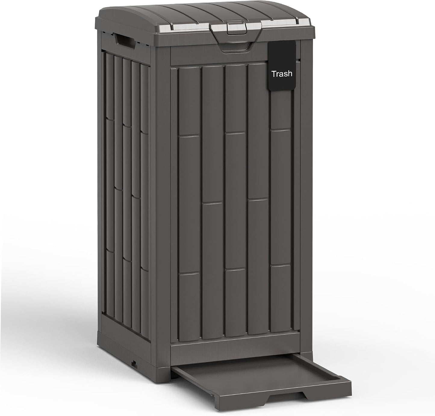 Outdoor Storage Box, 60 Gallon Waterproof Deck Box, Lockable Storage Container, Built-in Reinforcing Metal Rod Outside Resin Bin for Patio, Garden, Poolside and Garage