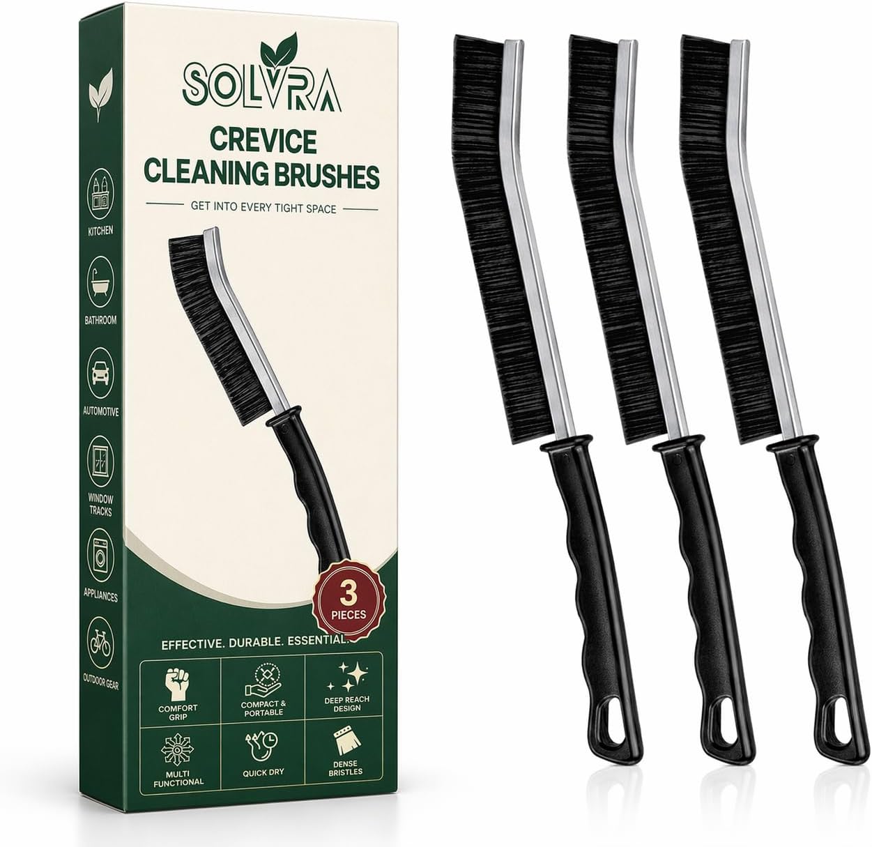 Crevice Cleaning Brush Set – 6Pcs Hard Bristle Cleaning Tools for Grout, Tile Floors, Gaps & Narrow Spaces – Small Grout Scrub Brush for Cleaning Bathroom, Shower, Window Tracks, Kitchen