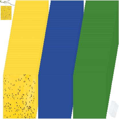 Qualirey 150 Pcs 6x8 Inch Yellow Sticky Traps for Gnats, Dual-Sided Sticky Gnat Traps for Indoor Outdoor Plants, Pest Control for Fungus Gnats, Fruit Flies, Whiteflies – Bulk Pack with Twist Ties