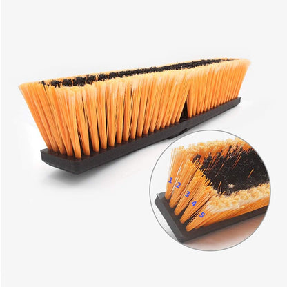 18 Inch Push Broom Brush Outdoor Heavy Duty Broom Stiff Bristles Commercial Outdoor Broom Brush for Cleaning Garage Driveway Yard Patio Deck Concrete Wood Stone Floor with 63" Long Handle