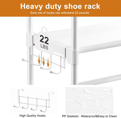 WOWLIVE 9 Tiers Large Shoe Rack Storage Organizer for Closet 50-55 Pairs Shoe Tower Unit Shelf Stackable Shoe Rack with Metal Pipes Plastic Connectors Black(SSS3B9)