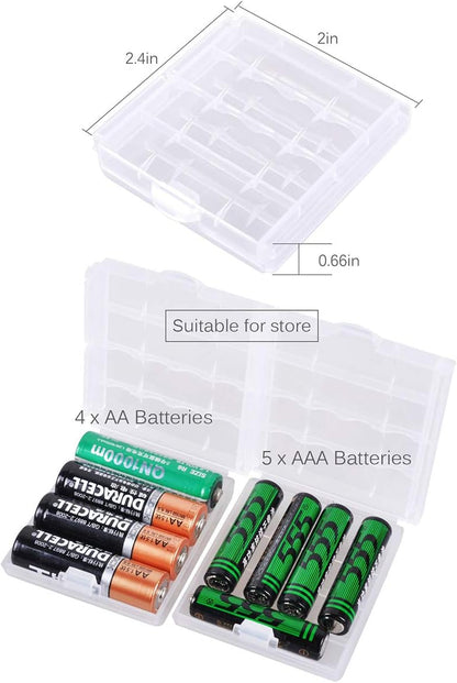 Clear Color 6 PCS of AA/AAA 4 Cell Battery Storage Case
