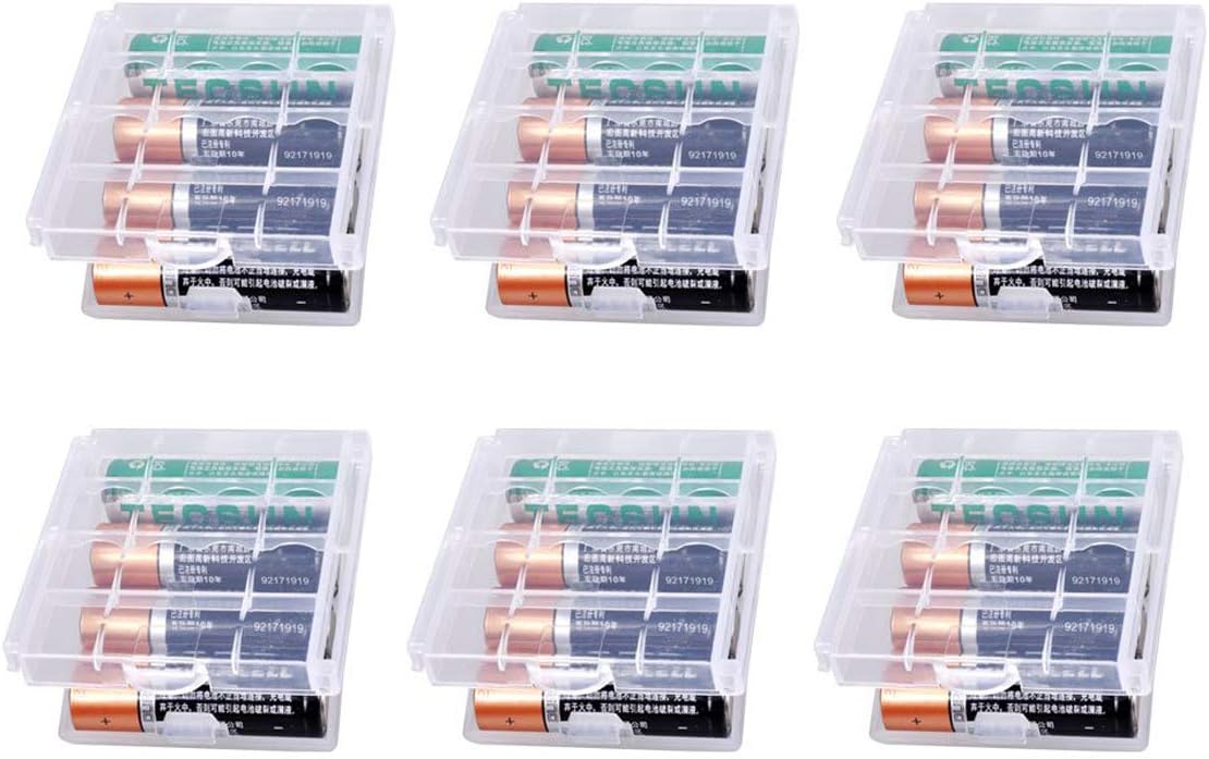 Clear Color 6 PCS of AA/AAA 4 Cell Battery Storage Case