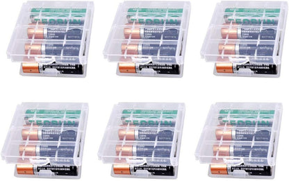 Clear Color 6 PCS of AA/AAA 4 Cell Battery Storage Case