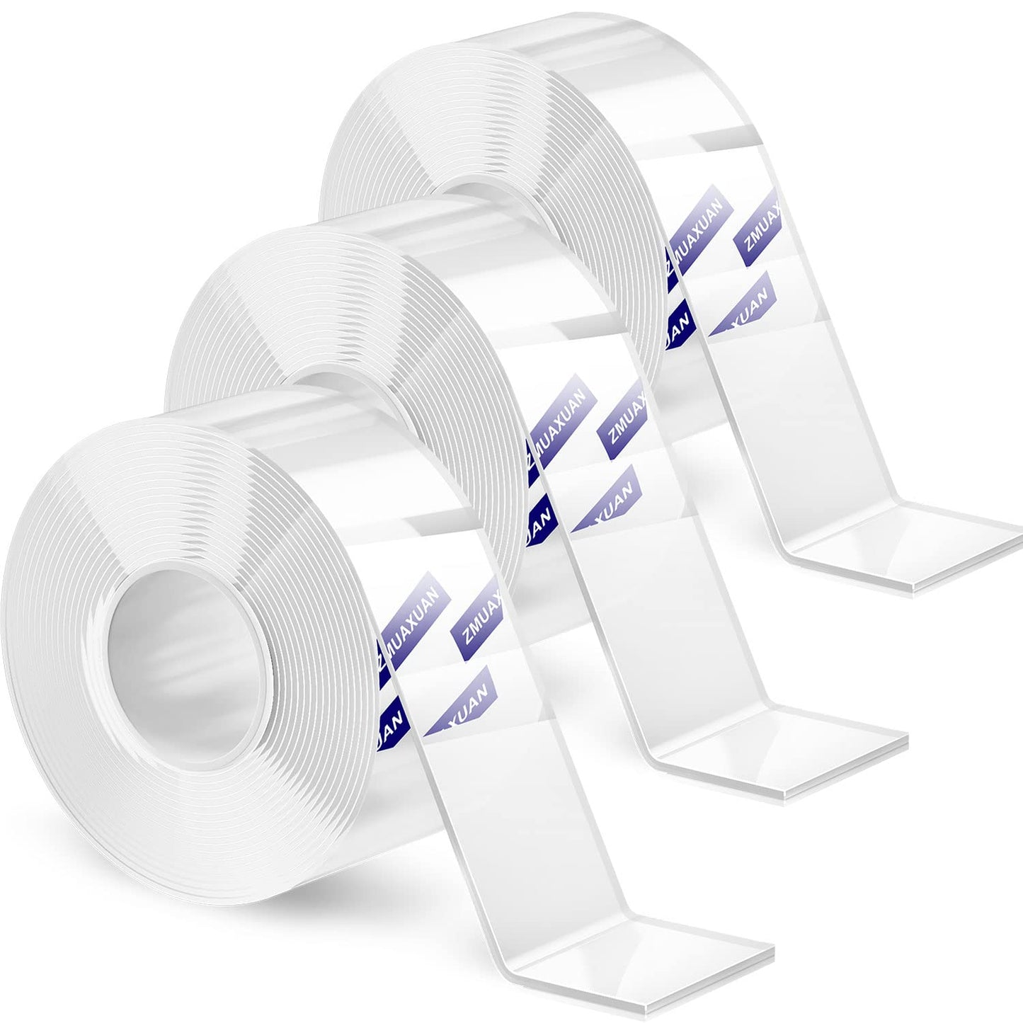 ZMUAXUAN Strong Nano Double Sided Tape Heavy Duty Mounting,Clear Removable Wall Sticky Adhesive Strips,Reusable Thick Gel Grip for Hanging Picture,Poster,Carpet,Photo