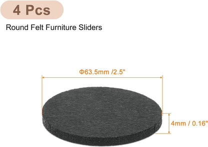 uxcell Furniture Pads, 36Pcs 0.5" - Round Self Adhesive Felt Furniture Pads, Floor Protectors for Furniture Feet Chairs Legs Hardwood Floors (Black)