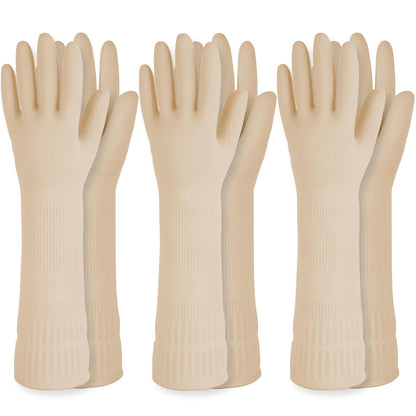 DABOGOSA Mamison 2 Pairs Reusable Waterproof Household Dishwashing Cleaning Rubber Gloves, Non-Slip Kitchen Glove (Pink, Medium (Pack of 2))