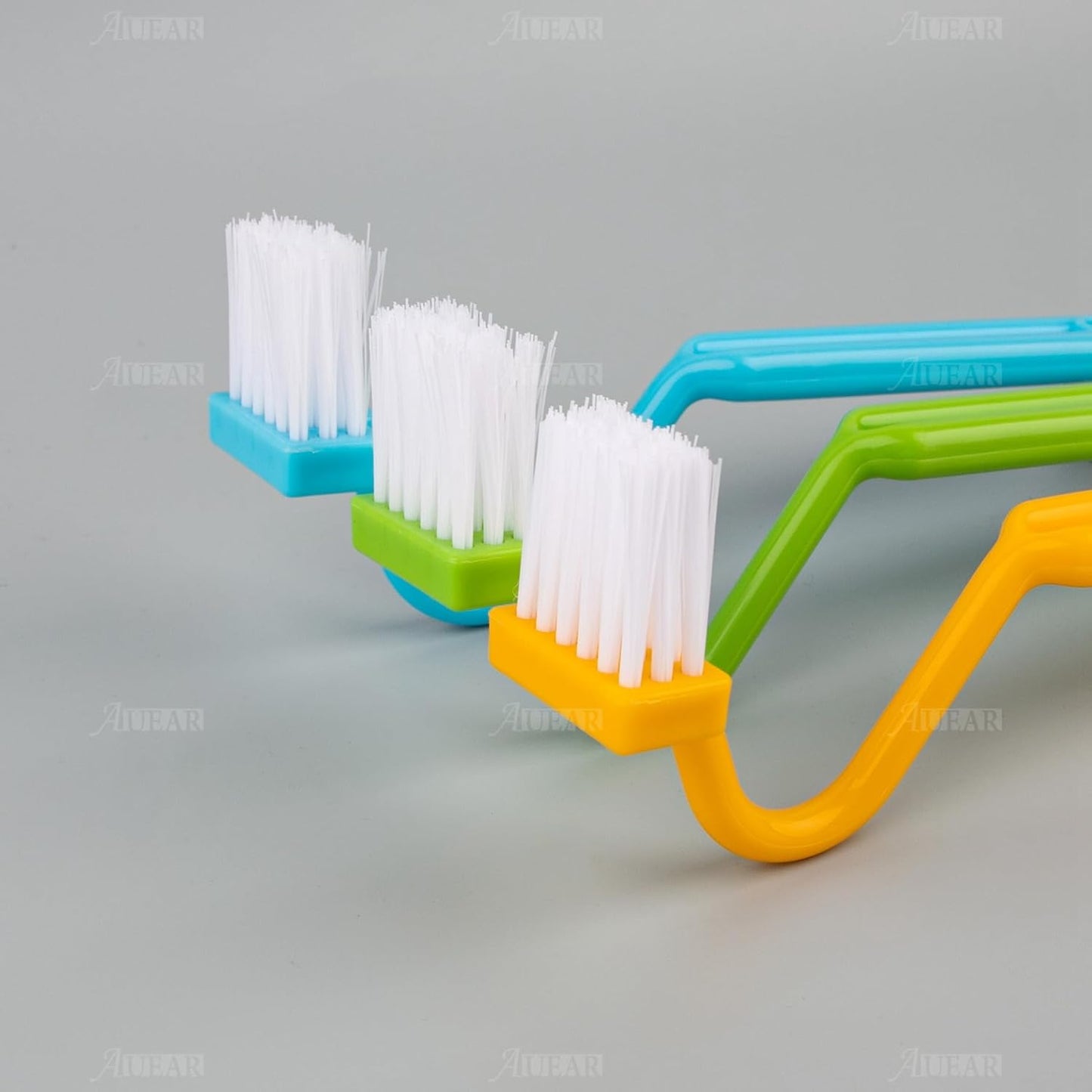 AUEAR, 4 Pack Plastic Curved Small Toilet Brushes Cleaning for Edges Corner Crevices