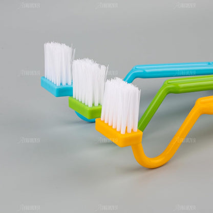 AUEAR, 4 Pack Plastic Curved Small Toilet Brushes Cleaning for Edges Corner Crevices