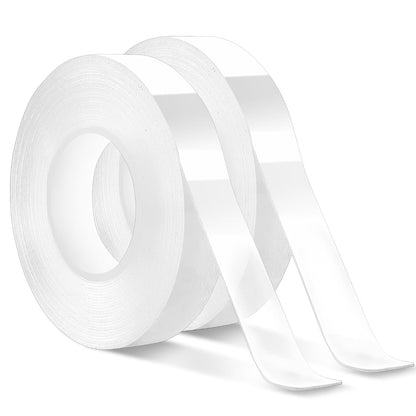 2 Pack Nano Double Sided Tape Duty Mounting Tape Sticky Walls, Double Sided Heavy Duty Rug Tape, Duty Multipurpose Mounting Transparent Tape for Paste Items