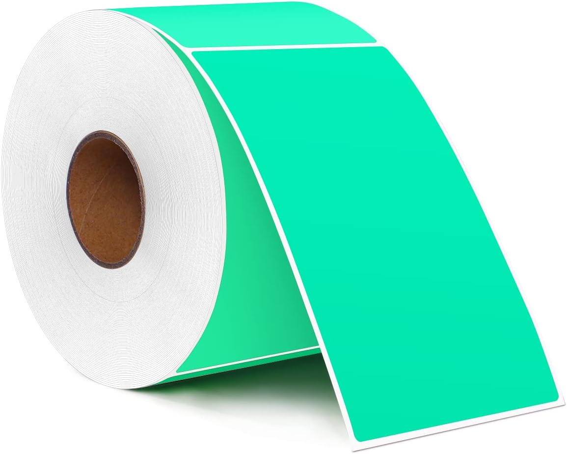 PARLAIM 3 X 5 Inch Rectangle Adhesive Color Coding Stickers,Square Inventory Label Stickers -500Per Dispenser Box (Fluorescent Green)