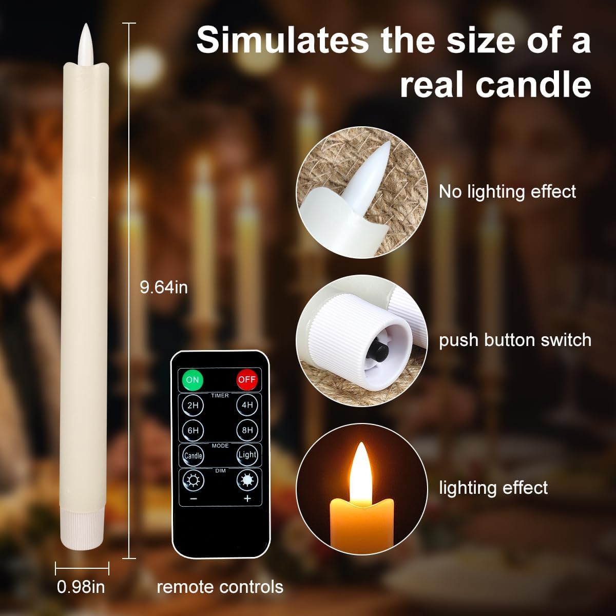 LEDHOLYT Rechargeable Flameless Glass Pillar Candles–Gifts for Women,–Set of 3, Realistic Flickering LED Light,Remote & Timer, Ideal for Living Room, Bedroom & Festival Wedding Home Party Decor