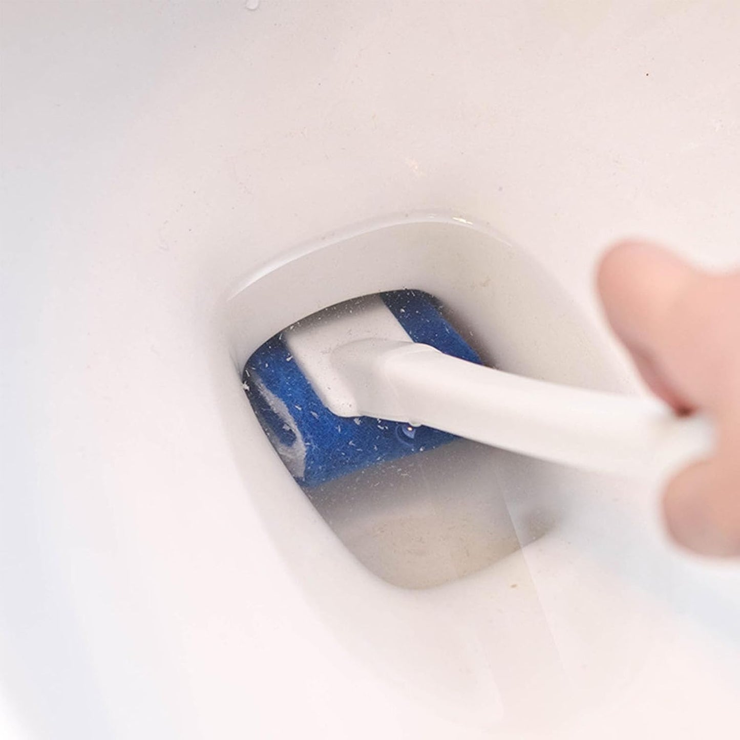 Curved Toilet Brush, Deep Cleaning Toilet Brush, Curved Under Rim Toilet Bowl Brush with Soft Nylon, Scratch Bathroom Cleaning Tool