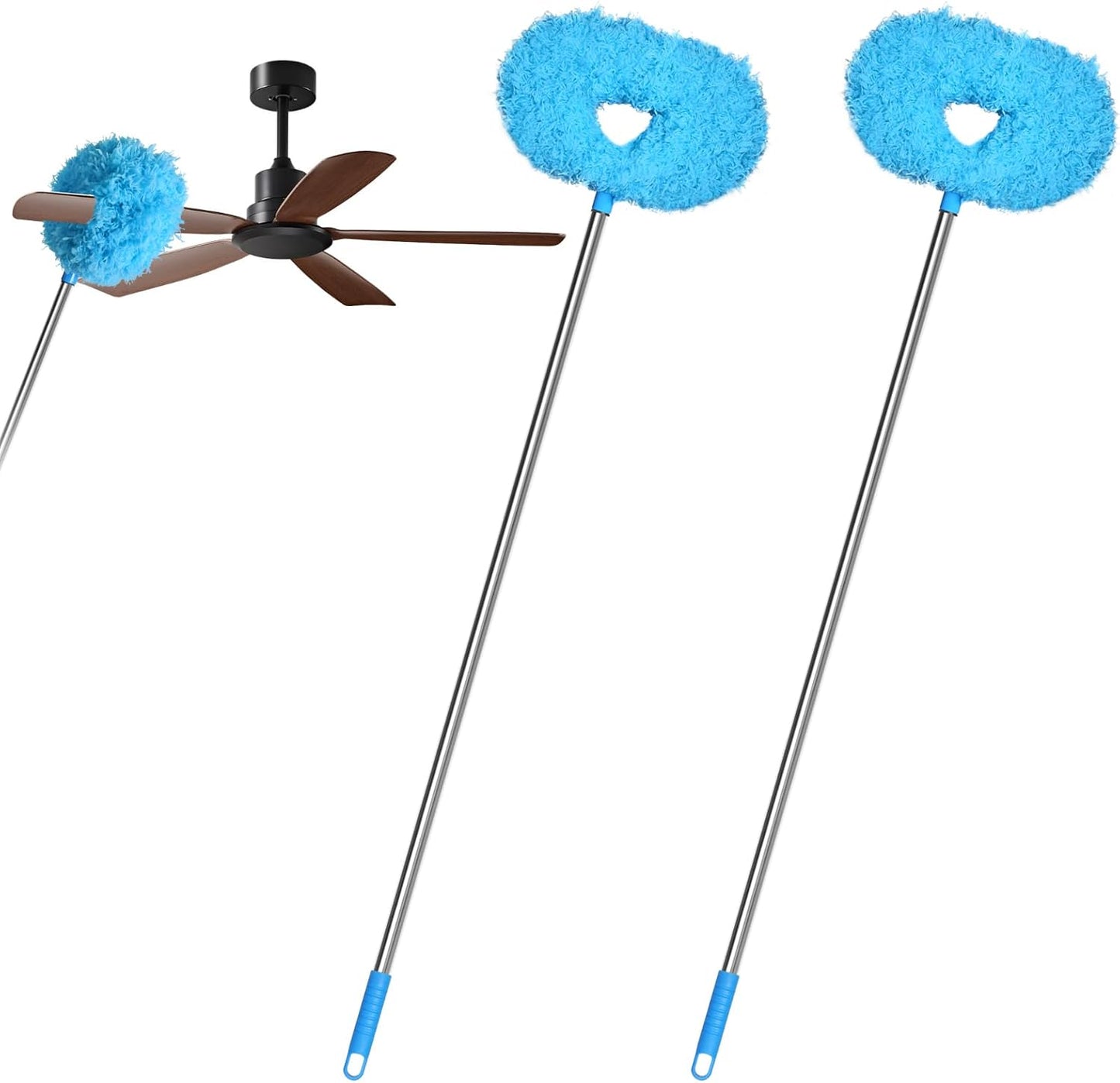 Storystore Ceiling Fan Cleaner Duster - Adjustable Duster with Extension Pole,Dusters for Cleaning Fan Blade, Walls and Cobweb (Blue)