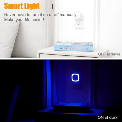 YUNLEX 2 Pack Red Night Light with Dusk to Dawn Sensor, Eye-Care Reflected Glow, 0% Blue Light True Red LED, 3-Level Brightness, Auto On/Off, Plug-in Nightlight for Sleep, Kids, Bedroom, Bathroom