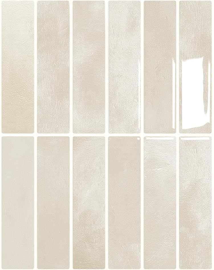 Peel and Stick Backsplash 3D Wall Tiles,Self-Adhesive,Oil Proof,Waterproof, Removable Wall Panels for Kitchen & Bathroom,Modern Design, Easy Install (10.7ft，12x9 inch,14 Pack) (Beige)