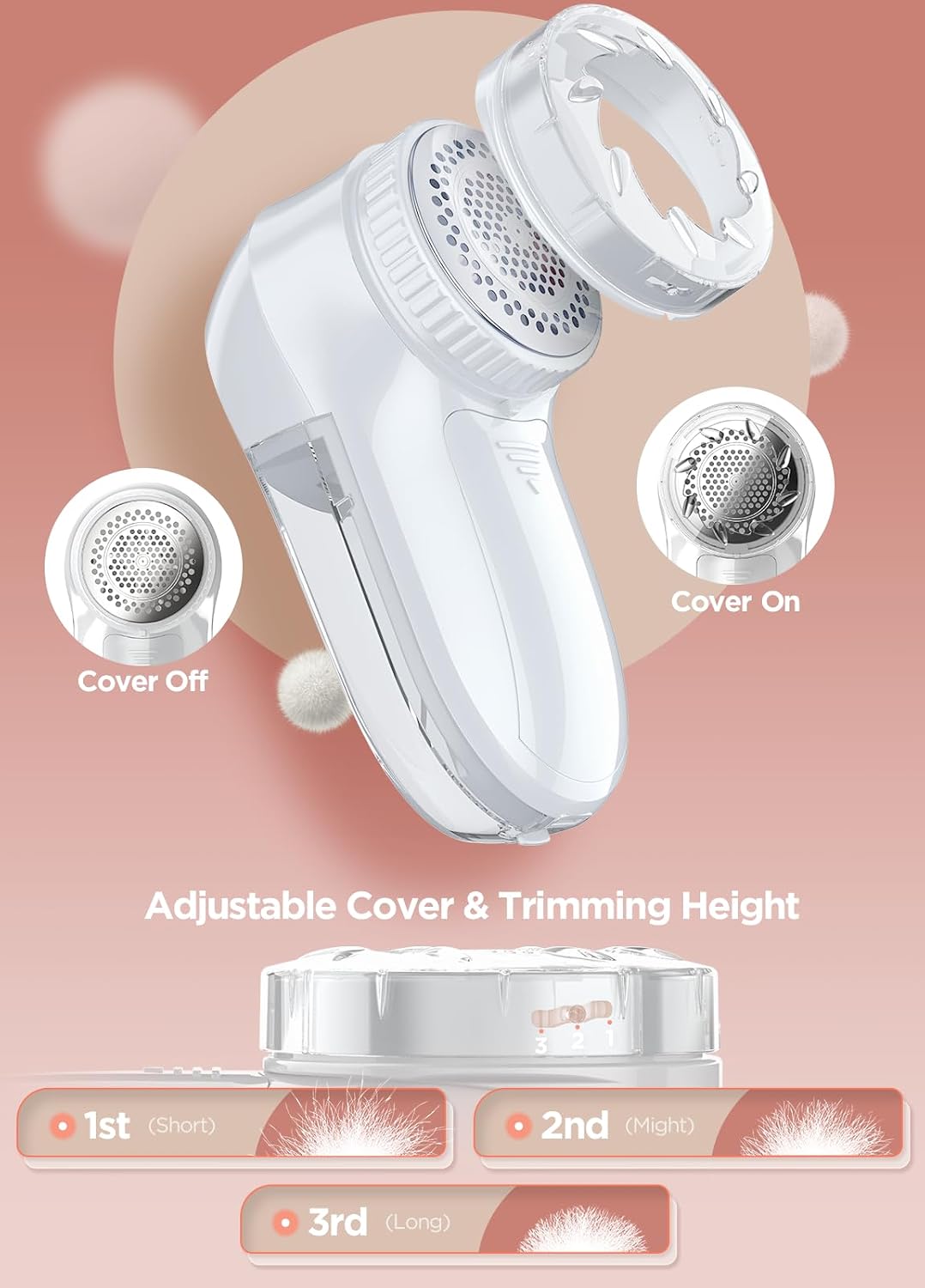 Bymore Fabric Shaver Lint Shaver for Clothes, Dual Power Lint Remover with Battery or Corded Use, Portable Sweater Shaver for Clothing, Furniture & Travel