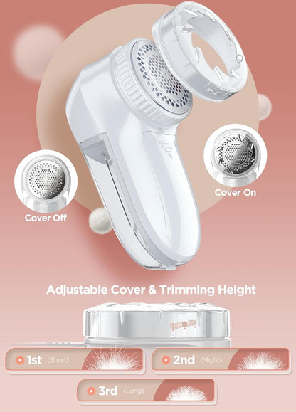 Bymore Fabric Shaver Lint Shaver for Clothes, Dual Power Lint Remover with Battery or Corded Use, Portable Sweater Shaver for Clothing, Furniture & Travel