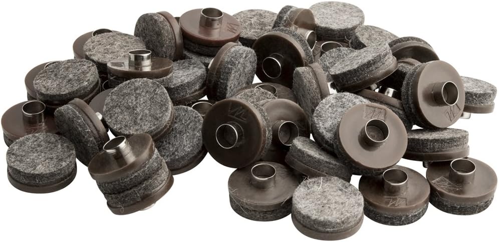 softtouch 7/8" Round Nail On Heavy Duty Felt Furniture Pads for Wood Furniture, Protect Hard Floor Surfaces from Scratches, Brown (8 Pack)