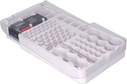 Versatile Battery Organizer with Tester, Original Wall-Mount Storage, Clear-Lid Mountable Storage Box for Secure Energy Cell Management