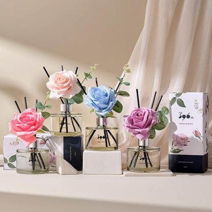 396 st. Rose Flower Reed Diffuser, Vanilla Lavender, 200ml(6.7oz) / Reed Diffuser Sets, Home Fragrance, Scented Oils, Home & Bathroom Décor