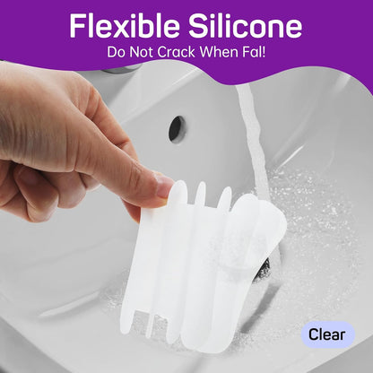 2 Pcs Self Draining Silicone Soap Holder - Waterfall Design Soap Dishes for Bathroom, Keeps Soap Bars Dry & Clean,White