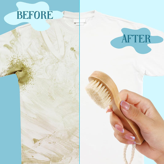 3 Pcs Wood Laundry Stain Brush Stain Remover Brushes with Boar Bristle Small Stain Brush for Clothes for Scrubbing Stains from Furniture Fabric Leather(3 Pcs C)