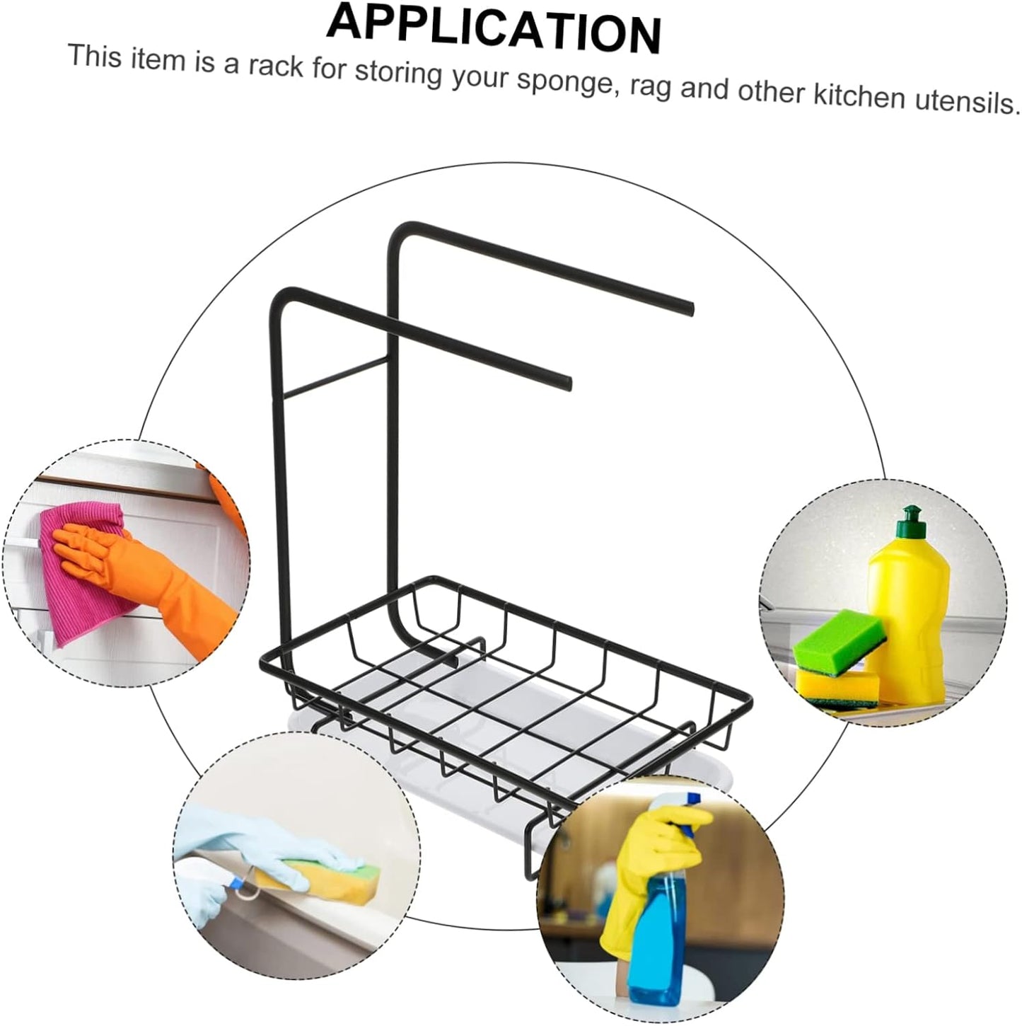 Garneck 1pc Kitchen Sponge Rag Rack Dual-Purpose Desktop Wall-Mounted Storage for Dishcloths Soaps Cleaning Supplies Easy to Clean Breathable Design