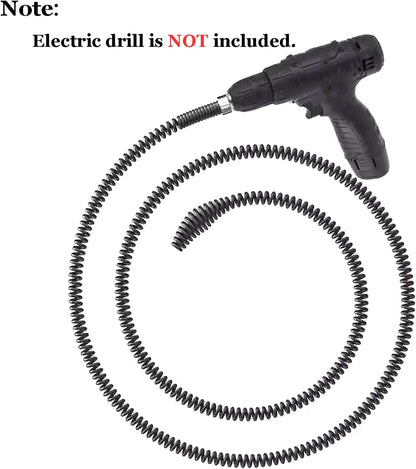 Amonk Drill Snake for Plumbing 9.84Ft Drain Clog Remover Drain Auger Cable with Drill Connector 10mm Flexible Plumbing Drill Pipe Cleaner for Kitchen, Bathroom, Toilet and Shower Sink