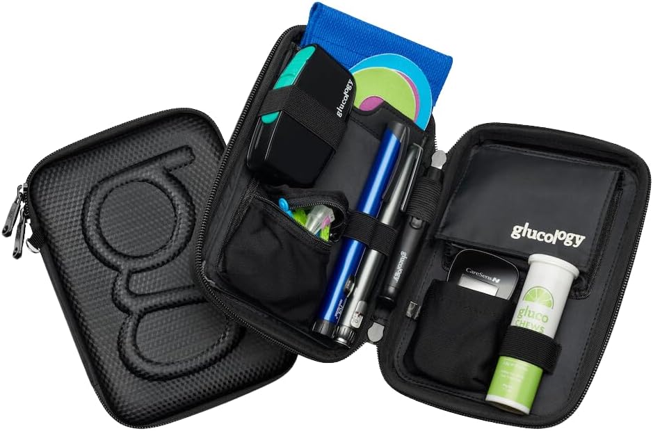 Diabetes Travel Case Hard Shell, Storage Organizer for Glucose Monitor Kit, Insulin Pen, Blood Sugar Test Strips, Syringe, Needles and Other Diabetic Care Supplies - Premium & Durable Hard Case, Pink