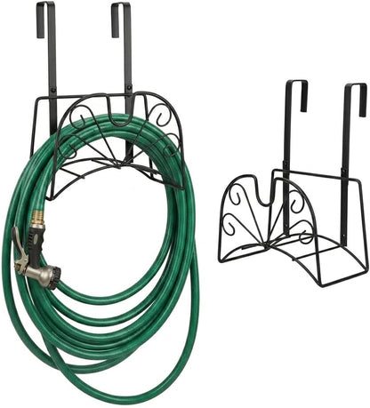 Garden Hose Holder, Sturdy Hose Storage Organizer Reel Rack for Outside Garden Lawn Yard Farm -Wall Mount Or Hanger (White)