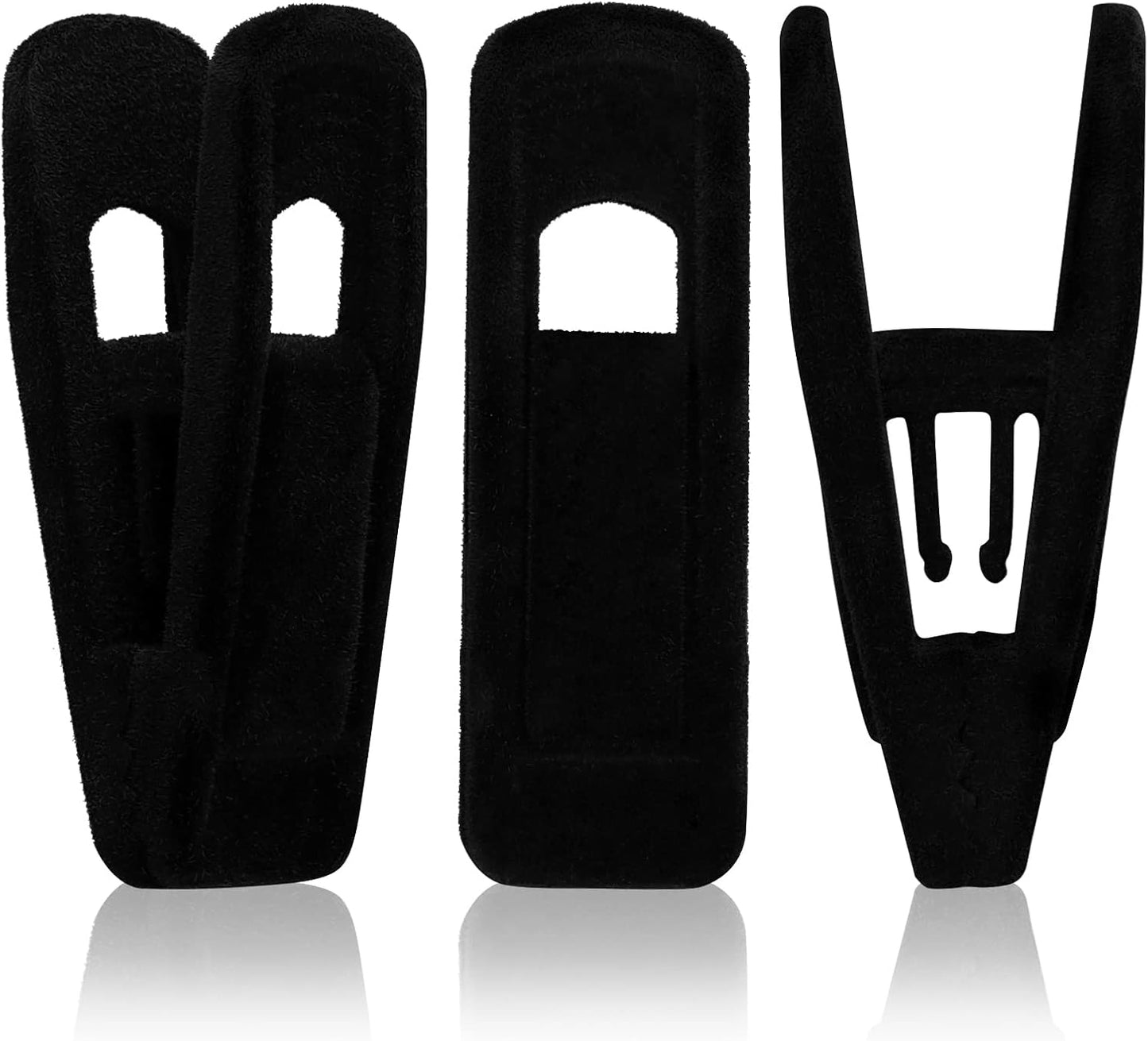 Tinfol Velvet Hanger Clips, 24 Pack Black Pants Hangers Clips, Large Opening Clothes Pin, Strong Finger Flocked Clip Perfect for Use with Slim-line Clothes Velvet Hanger