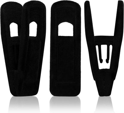 Tinfol Velvet Hanger Clips, 24 Pack Black Pants Hangers Clips, Large Opening Clothes Pin, Strong Finger Flocked Clip Perfect for Use with Slim-line Clothes Velvet Hanger