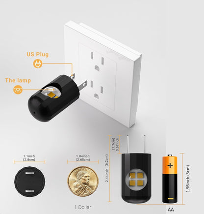 TSEXES Plug-in LED Night Lights,Dusk to Dawn Sensor,2700K,Bedroom, Hallway, Bedroom,Kitchen, Stairways, Non-Dimmable,6 Pack