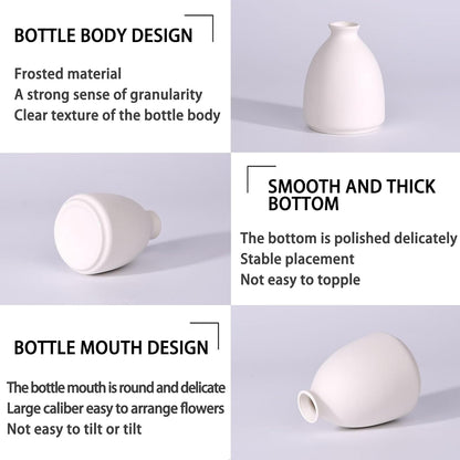 5'' White Ceramic Bud Vases Set of 10,Small Vases in Bulk for Flowers,Mini Vases for Centerpieces,Modern for Floral and Pampas Grass,Boho for Wedding,Party,Table Home Decor