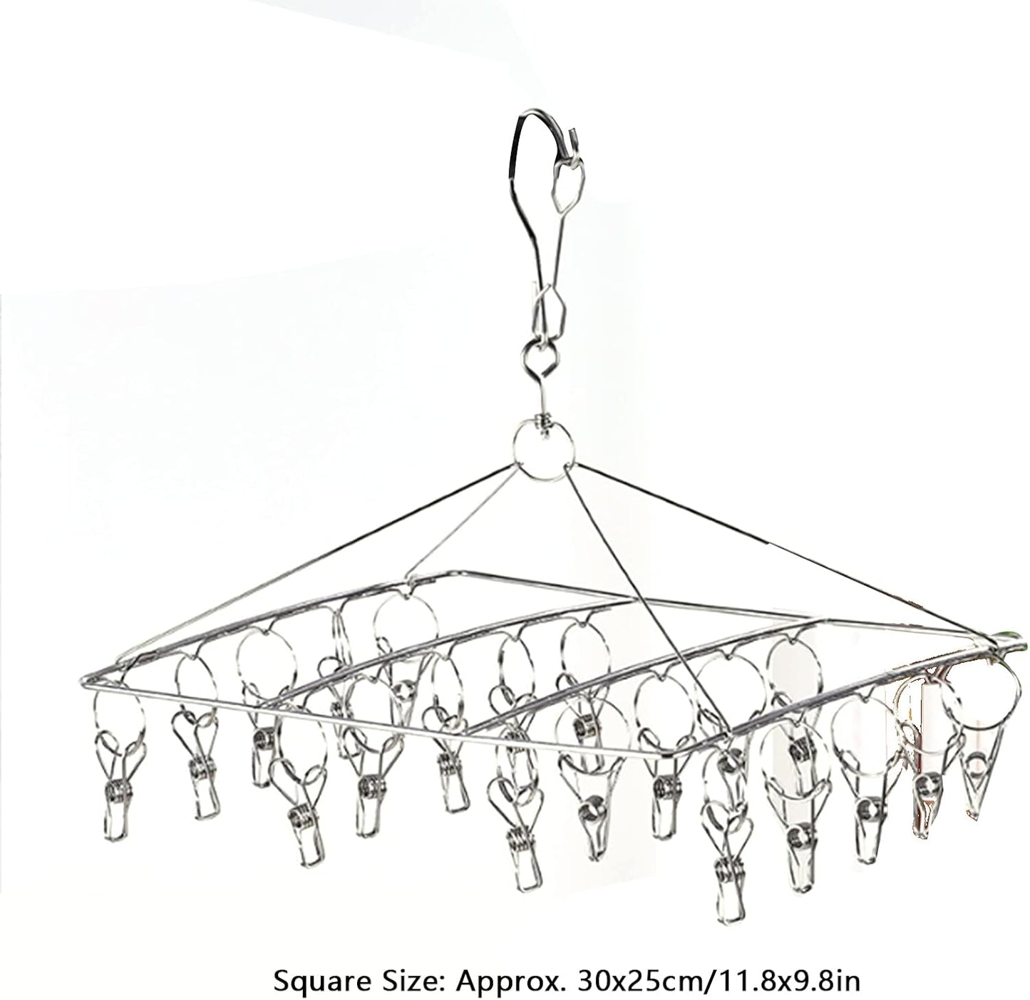 Clothes Drying Racks Clip Hangers, Clothes Drying Hanger Stainless Steel Multi Clip Laundry Drip Hanging Rack for Underwear Socks Hat(Round)