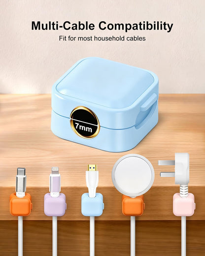 Art3d 8 Pack Magnetic Cable Clips, White Cable Management Accessories, Cord Smooth Adjustable & Adhesive Backing Cord Organizer for Office Home Organization, Desk, Wall, Nightstand, Phone, Car