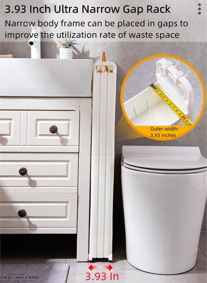 Slim Storage Car Durable Slim Storage Cabinet with Wheels Narrow Shelf Rack for Kitchen,Bathroom,Study,Office,Etc (3 Tier elevated)