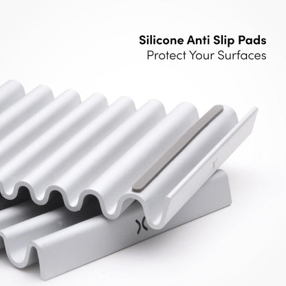 Xympo Aluminum Soap Dish (Pack of 2) – Rustproof Anodized Metal Soap Holder with Fast Drainage, Non-Slip Silicone Base, Modern Minimalist Design – Durable & Easy to Clean for Bathroom, Kitchen & Sink