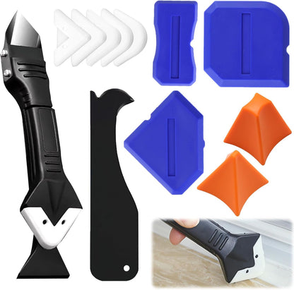 7 Piece Caulking Tool Kit, Silicone Caulking Tools Set with Caulk Finishing Tool, Caulk Smoothing Tool & Grout Tool, All - in - One for Bathroom, Kitchen, Window Sealant & Grout Projects