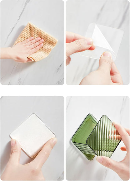 Cleaning Cloth Storage Rack, Perforation Frees Wall Hanging Sink Plastic Dishwashing Scrubber Organizer Dish Sponge Holder Drain Rack for Kitchen (White)
