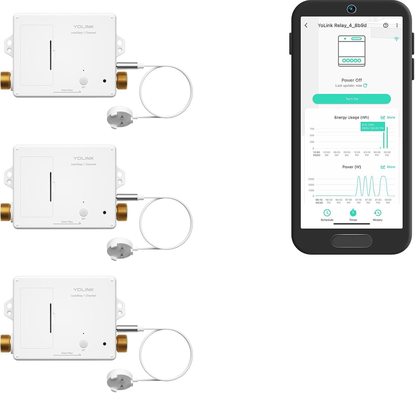 YoLink LeakStop 1-Channel for Toilets/Sinks, Auto Shutoff Valve & Leak Detector, Real-Time Monitoring, LoRa Long-Range, 2 AA Up to 5-Year Battery, App/SMS/Email Alerts – Hub Included