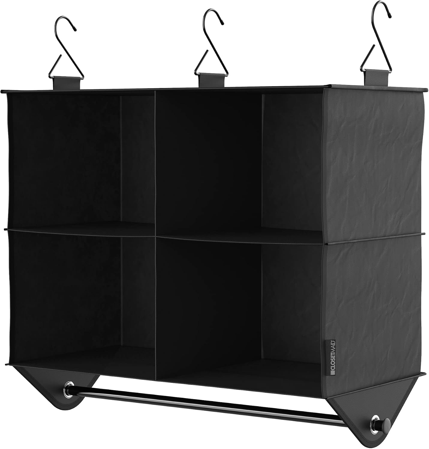 ClosetMaid 10-Shelf Fabric Hanging Shoe Storage Organizer for Closet, Charcoal Black