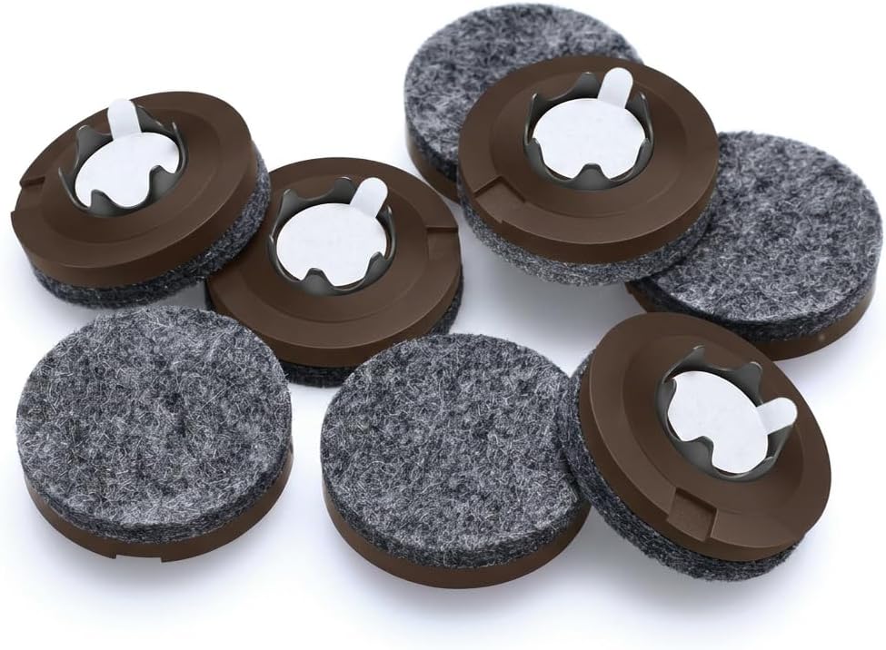 GorillaFelt Chair Leg Floor Protectors/Felt Chair Glides (Set of 16) Tap-On Felt Furniture Pads Guaranteed to Stay On, 1 Inch Round Chair Sliders