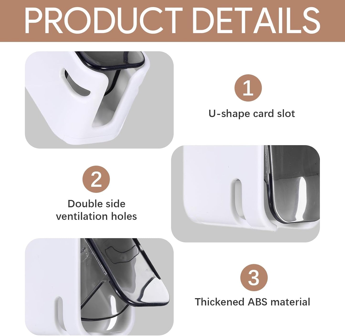 4 PCS Toothbrush Holder Wall Mounted with Cover, Electric Toothbrush Holders for Bathroom (Single-Slot Design), Moisture-Proof and Dust-Proof Organizer for Home and Travel Use(Gray,Brown)
