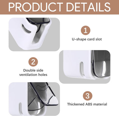 4 PCS Toothbrush Holder Wall Mounted with Cover, Electric Toothbrush Holders for Bathroom (Single-Slot Design), Moisture-Proof and Dust-Proof Organizer for Home and Travel Use(Gray,Brown)