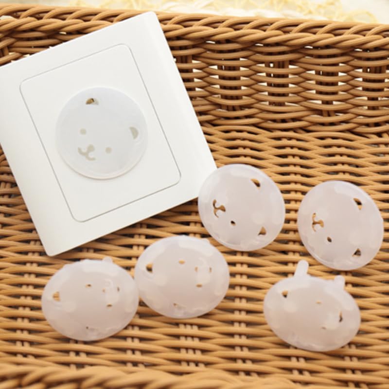 Fielect Outlet Plugs Covers Childproof EU Plug Protectors Electric Socket Cover Electrical Protector 2-Hole White 30Pcs
