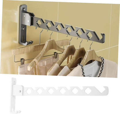 Alipis Clothing Drying Rack Foldable Towel Holder Wall Mounted Garment Hanger Space-Saver Easy Installation White