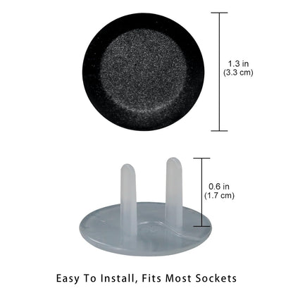 12 Pack Pure Black Outlet Covers Baby Proofing Child Proof Plug Covers for Electrical Outlets Easy Install Outlet Plug Covers